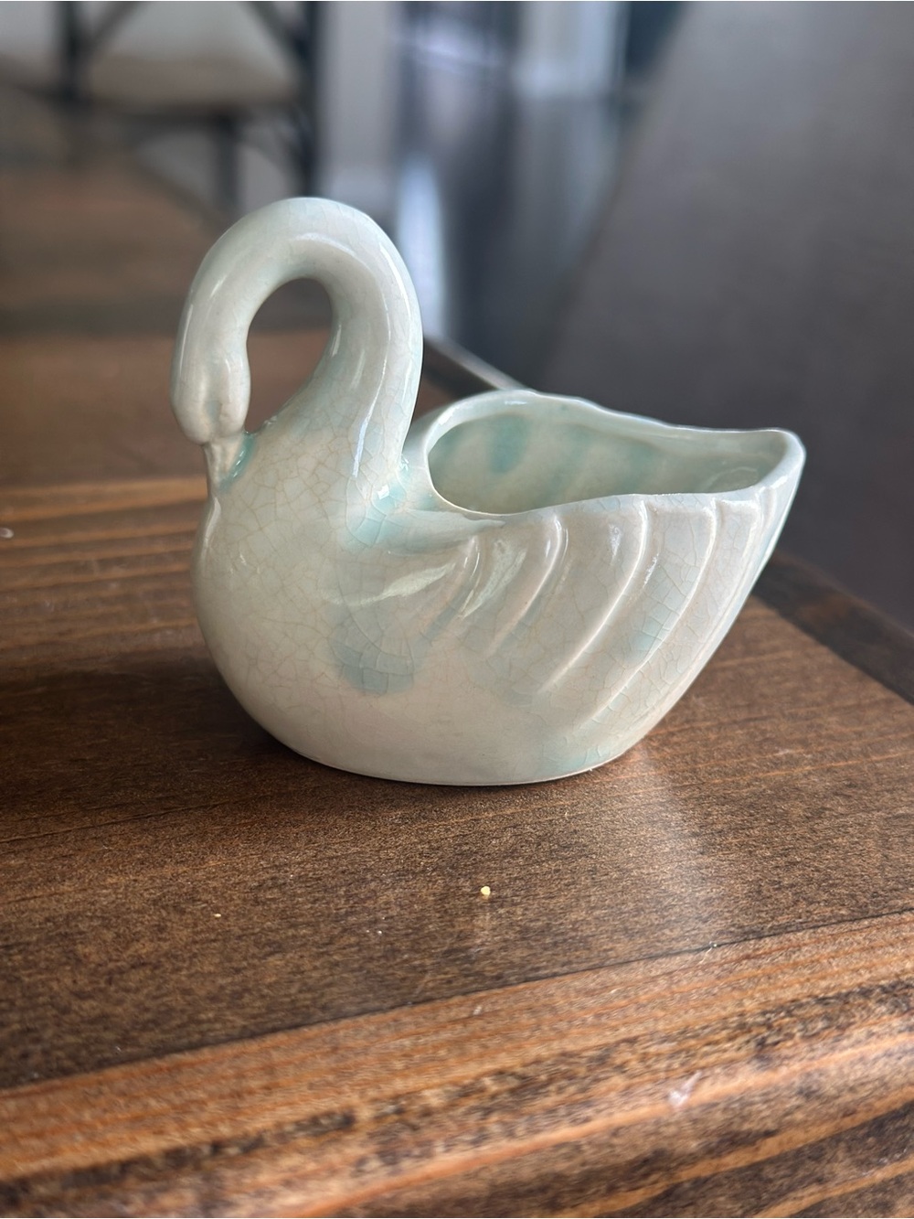 Vintage Japan Swan Planter Mini Ceramic Vase Cottagecore
